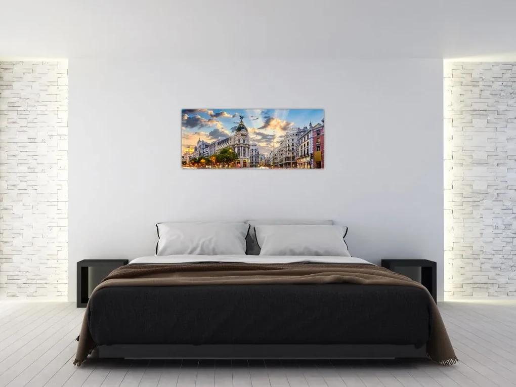 Kép - Calle Gran Vía, Madrid, Spanyolország (120x50 cm)