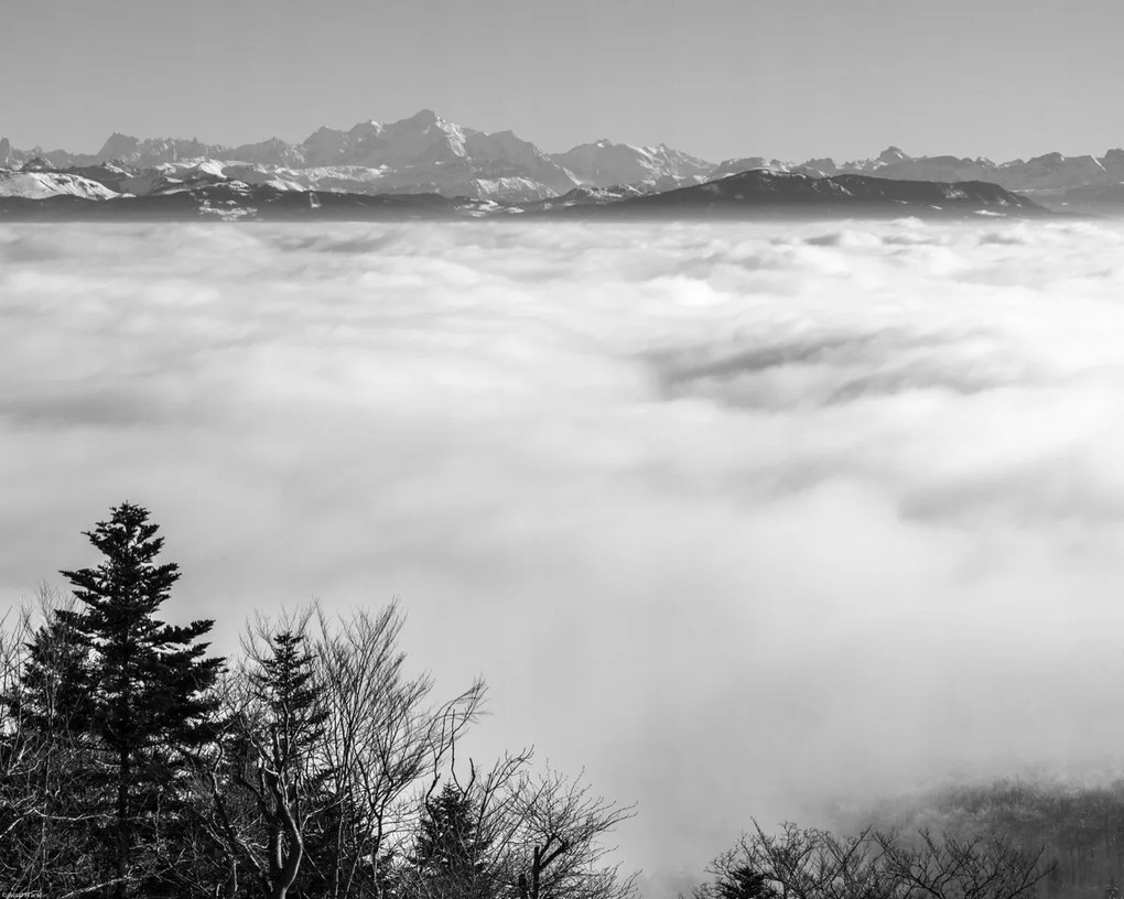 Poszter 50x40cm Alpesi kilátás a felhők felett, Assaf Frank