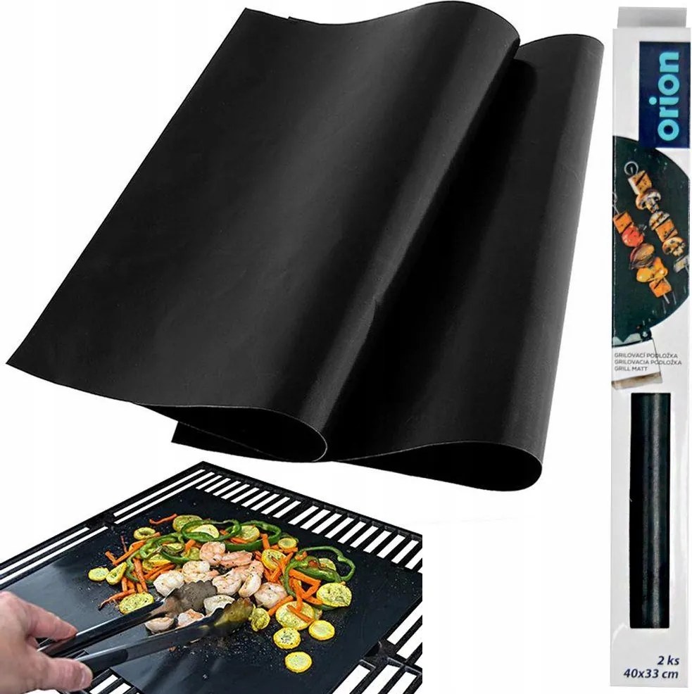 2x Teflon grillszőnyeg grillezés grill hús zöldség hal nagy