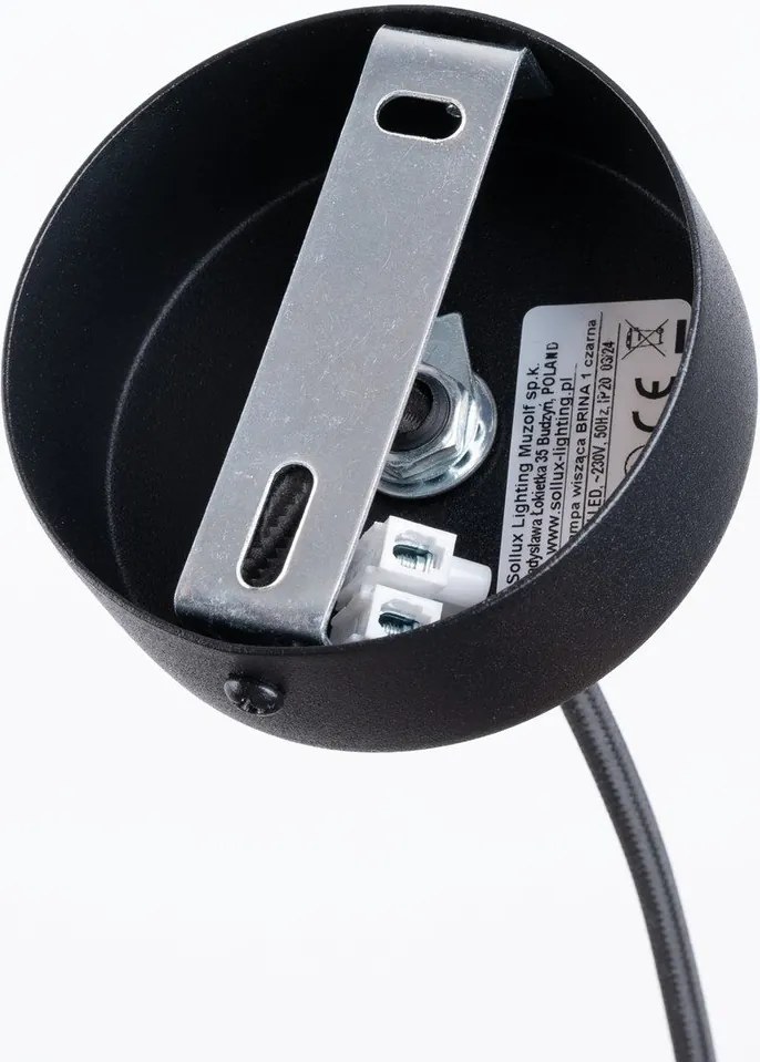 Fehér-fekete függőlámpa üveg búrával Belinda – Sollux