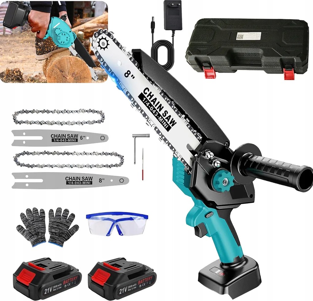 Akkumulátoros Láncfűrész 8" Szénkefe Nélküli Láncfűrész