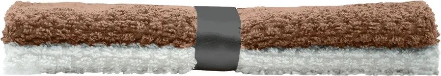 Fehér-terrakotta színű frottír pamut törölköző szett 2 db-os 50x50 cm Gourmet – douceur d'intérieur