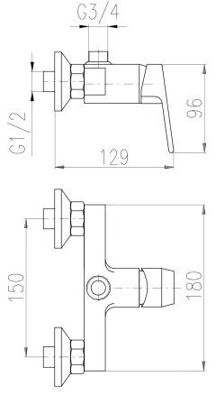 RAV Slezák CO182.5 - COLORADO zuhanycsaptelep, fényes króm