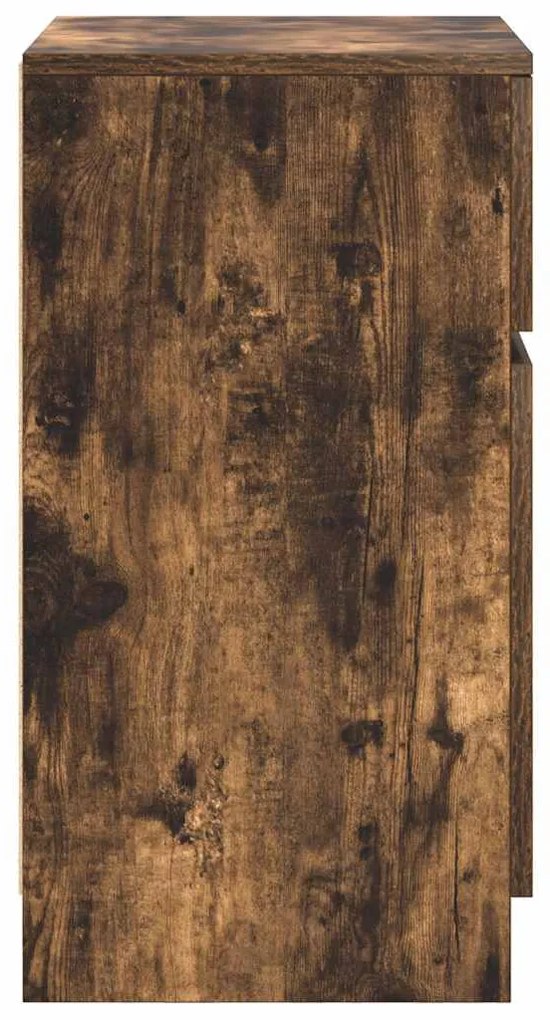 2 db füstös tölgy színű szerelt fa éjjeliszekrény 39x35x65 cm