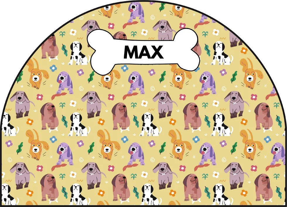 PIPPER. Védő textil falmatrica – Ív – Színes kutyák Méret: 83x60cm, Indíték: névvel