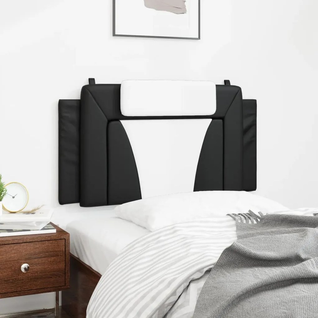 fekete és fehér műbőr fejtámla párna 100 cm