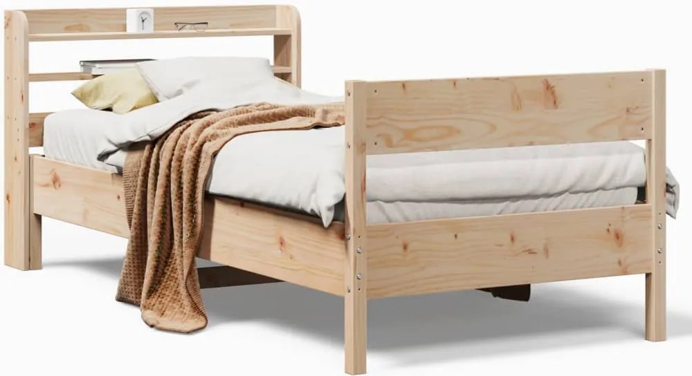 vidaXL tömör fenyőfa ágy matrac nélkül 75 x 190 cm