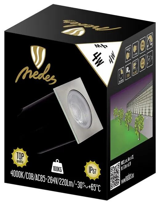 NEDES LGL524S Kültéri Talajba Építhető Lámpa IP44