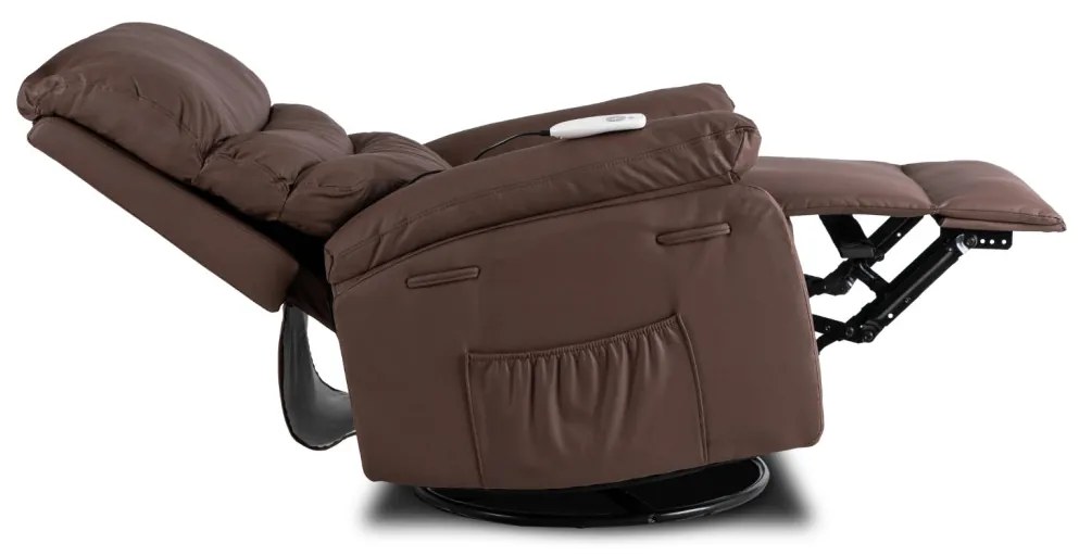 Elektromosan Vezérelhető Masszázsfunkciós Relaxfotel Fotel Barna Színben. BRUCE