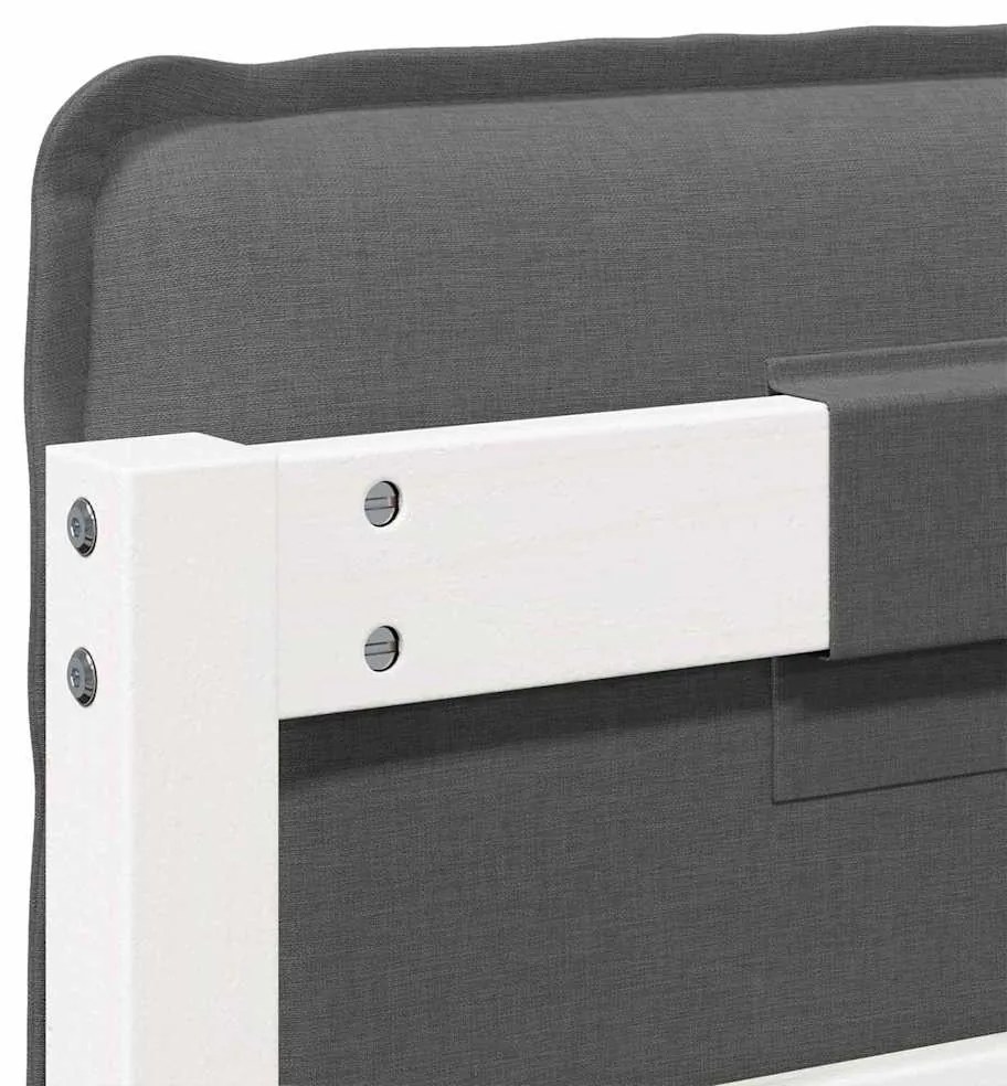 Kárpitozott fejtámla fejtámlával Fehér és világosszürke 160 cm