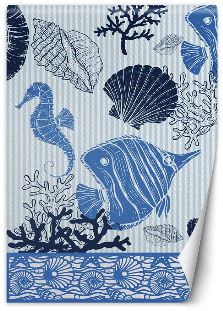 Gario Fotótapéta Halak és kagylók Anyag: Vlies, Méret: 150 x 210 cm