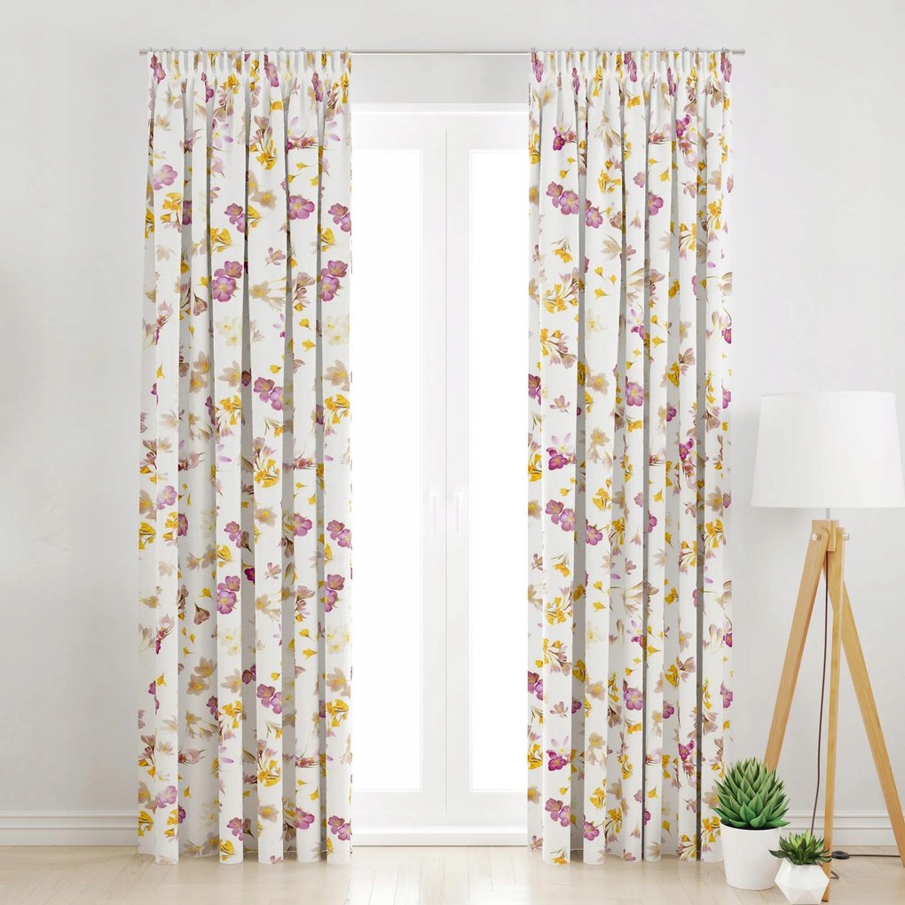 Szalagfüggöny Sárga Virágok 145x290