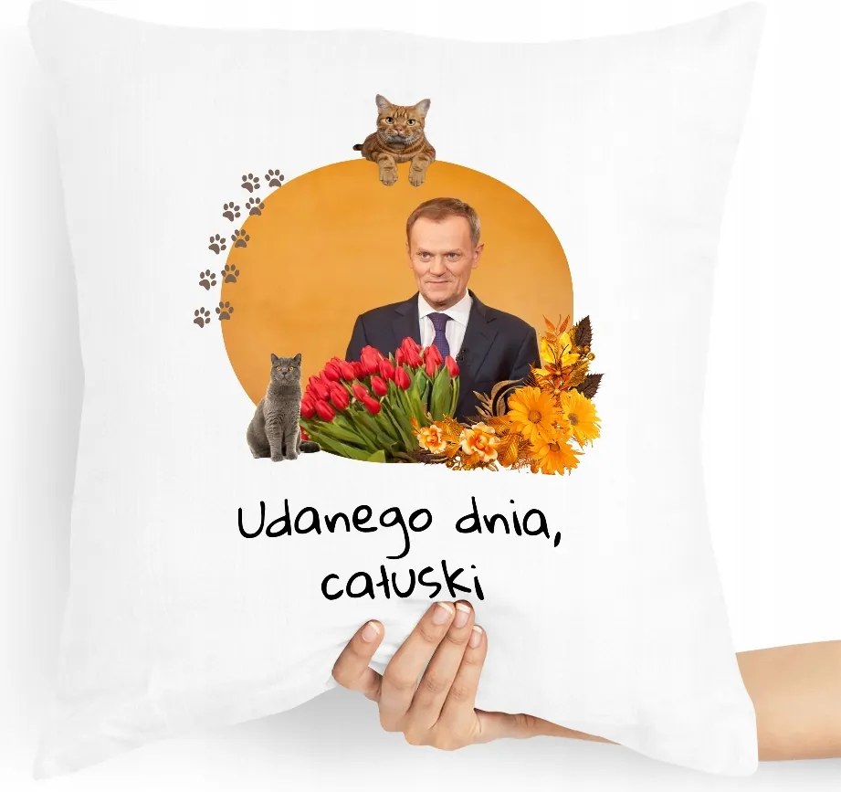 Ajándék Párna Politikusok Donald Tusk Po Platform nyomtatott fényképpel