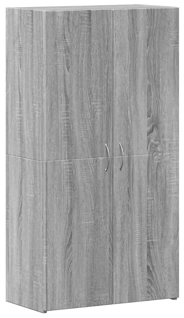 szürke sonoma színű szerelt fa irattartó szekrény 60x32x115 cm
