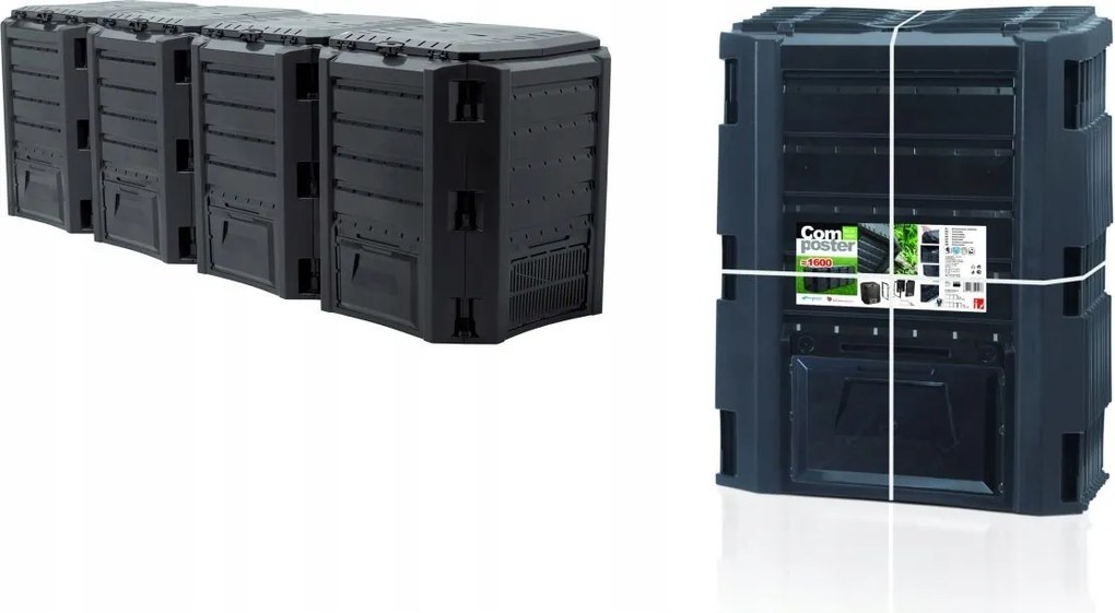 Kerti komposztáló Greenland 1600L fekete