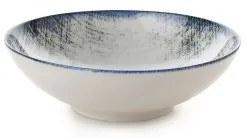 24 részes étkészlet, fehér/kék, porcelán