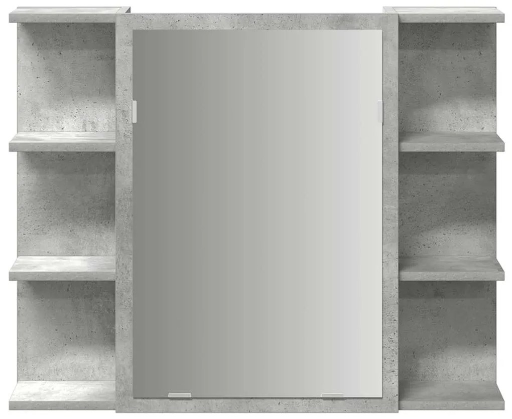 betonszürke forgácslap fürdőszobai tükör 80 x 20,5 x 64 cm
