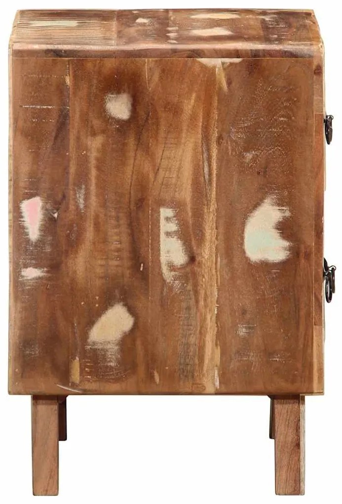 Éjjeliszekrény 2 db 40x32x46 cm tömör újrahasznosított fa