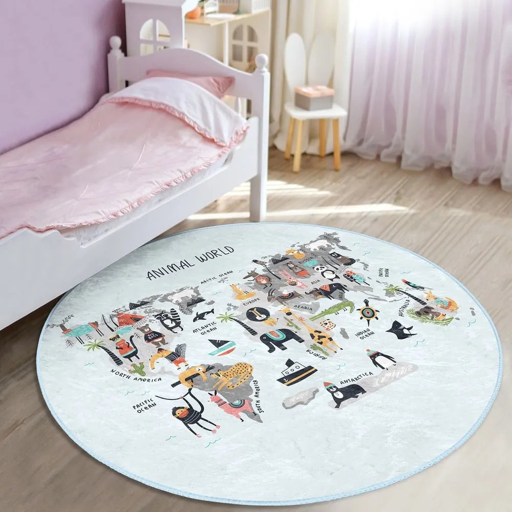 Világoskék gyerek szőnyeg ø 80 cm Comfort – Mila Home
