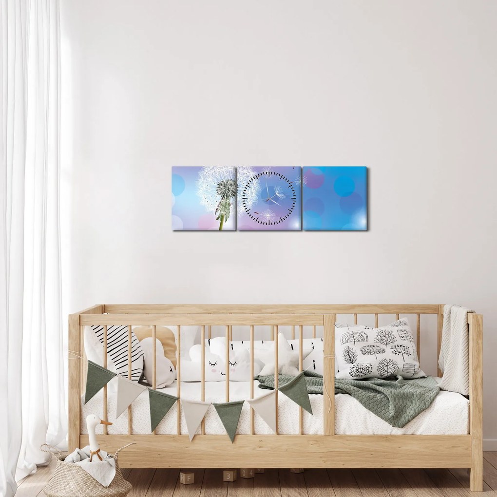 Kép - Pitypang a szélben (órával) (90x30 cm)