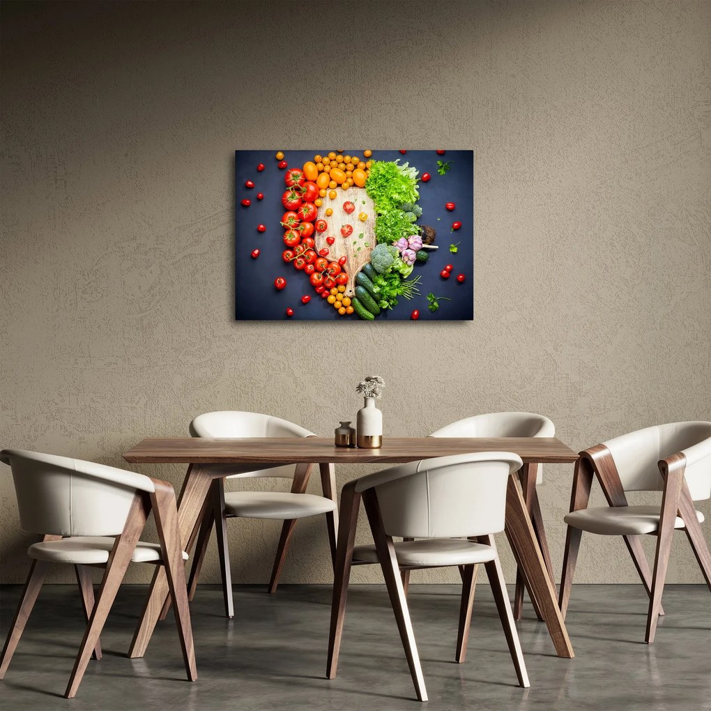Kép - Zöldséggel teli asztal (70x50 cm)