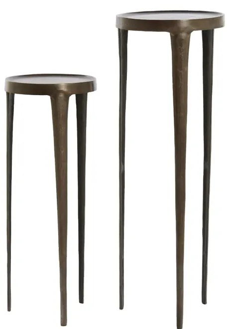 Fém kerek tárolóasztal szett 2 db-os 35x35 cm Tobias – Light &amp; Living