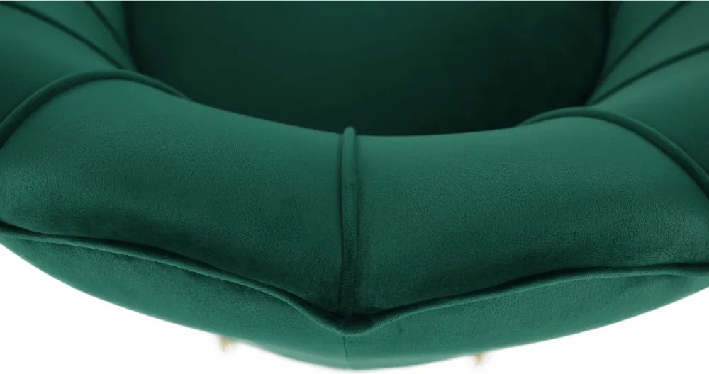 Fotel Art-deco stílusban, smaragd Velvet anyag/gold króm-arany, NOBLIN