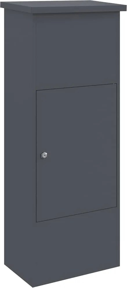 vidaXL Csomagzáró doboz tárolóval Antracit 44,5 x 29 x 110,5 cm Acél