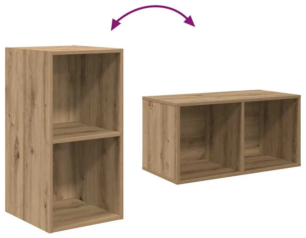 Fali TV Szekrény 2 pcs Kézműves tölgy 37 x 37 x 72 cm Faanyag