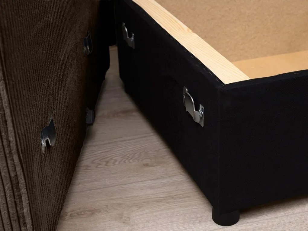 Sötétbarna sarokkanapé SMART COSARO, kinyitható + 2 párna AJÁNDÉK