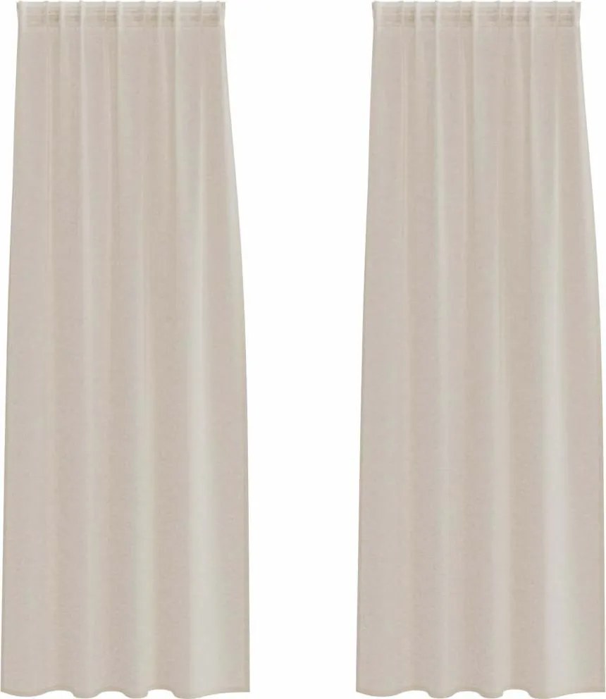 vidaXL Voile Függöny 2 pcs Homokszín 225 x 140 cm Poliészter