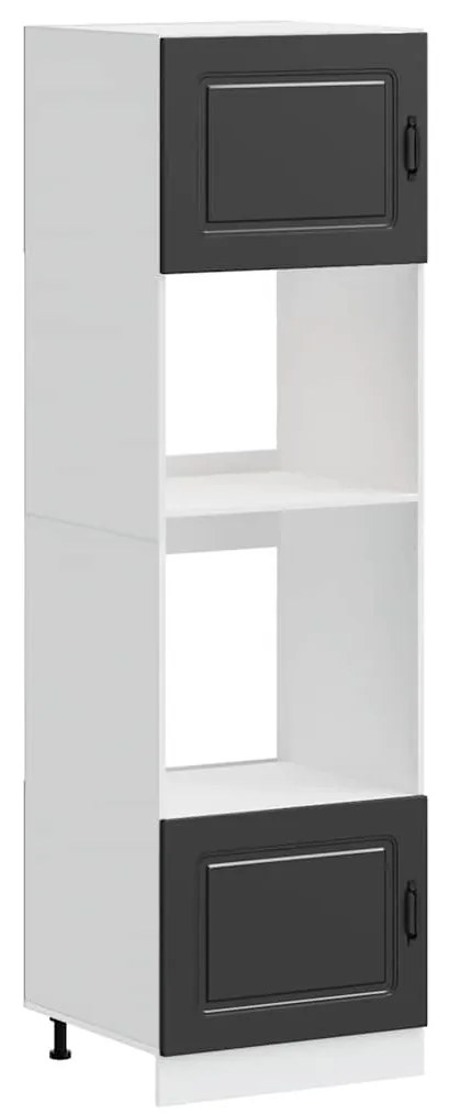 Kalmar 2 db fekete színű szerelt fa sütőszekrények