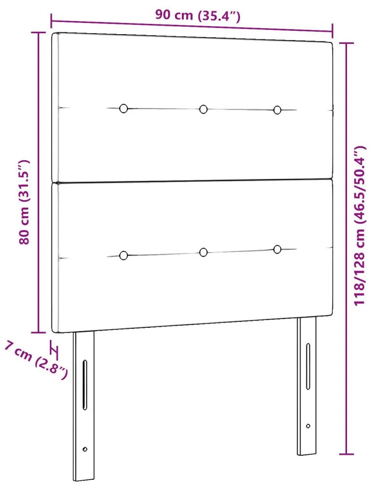 Fejtámla Gombos Steppelt Sötétbarna 90 cm Szövet
