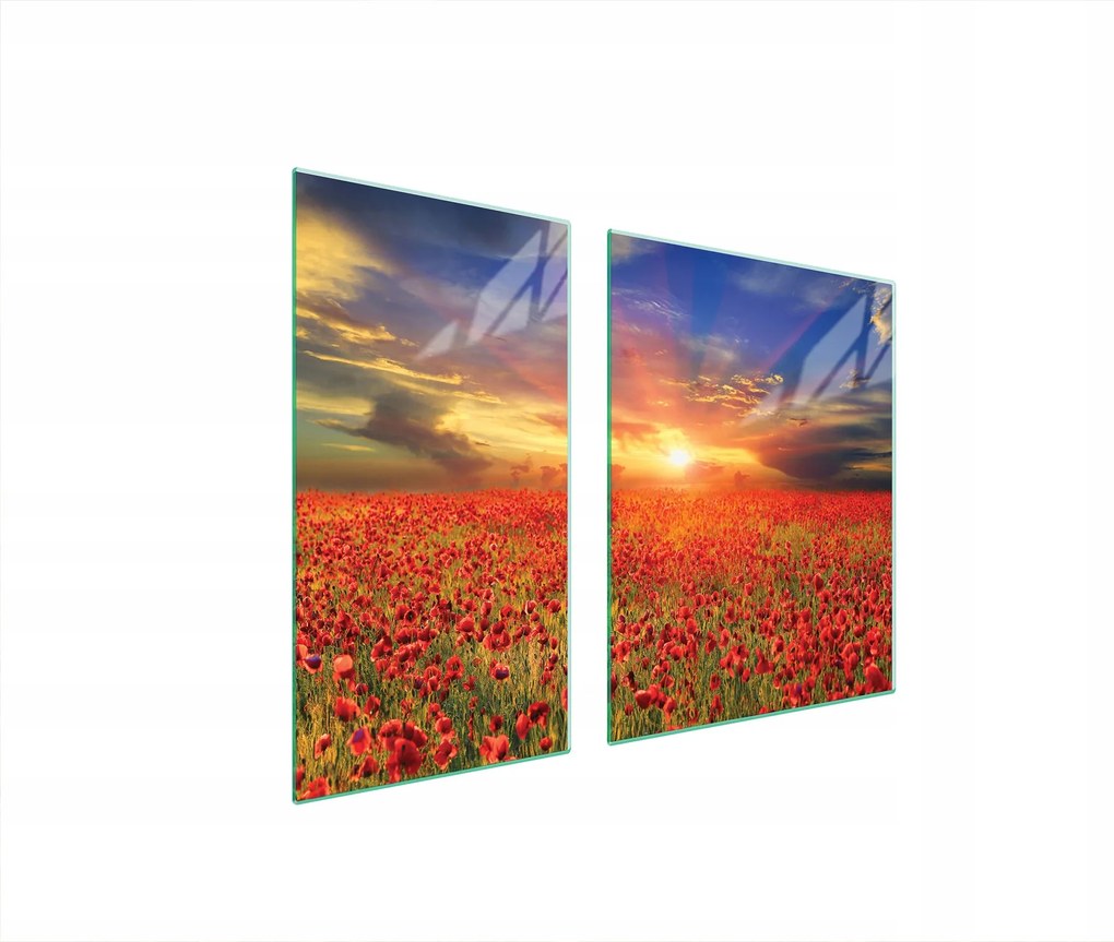 Üveg Tűzhelyvédő Főzőlap 90x52 Pipacs Edzett Üveg