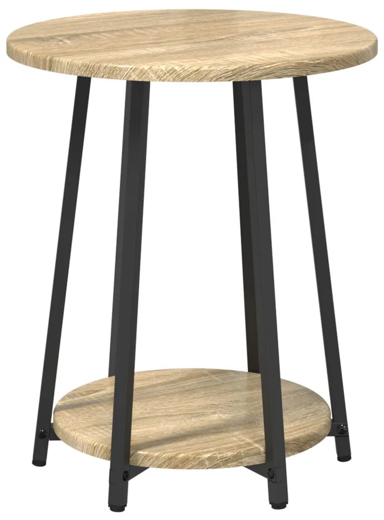 vidaXL Kisasztal készlet polcokkal 2 pcs Sonoma Tölgy és Fekete