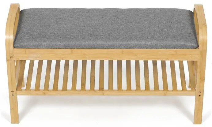 Natúr Bambusz Cipős, Szürke Betétekkel. DR-N1016 GREY2