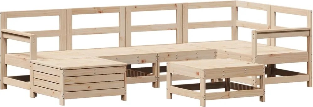 vidaXL 7 részes tömör fenyőfa kerti kanapészett