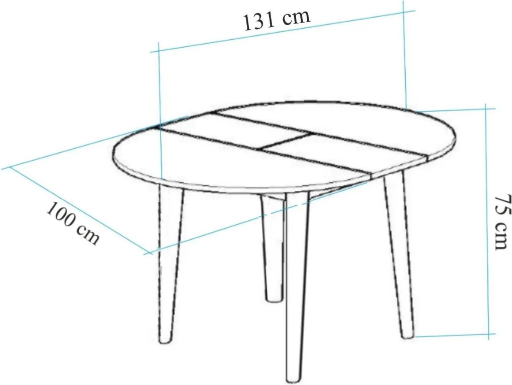 Vina Atlantic Pine bővíthető étkezőasztal 100–131 cm