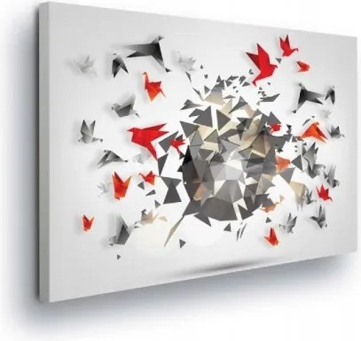 Vászonkép 100x75 Dinamika mozgás robbanás madarak origami absztrakt geometria