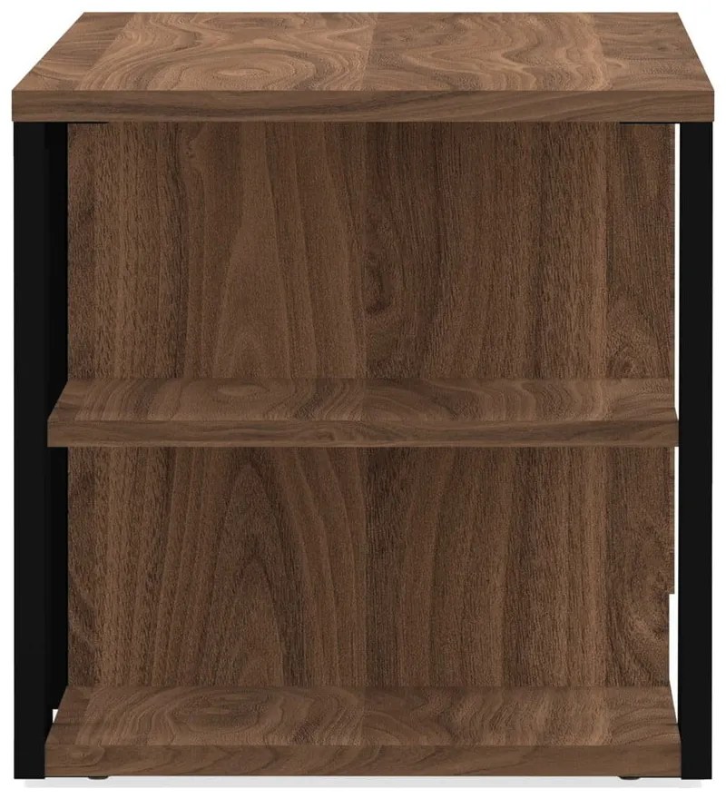 Fekete TV-állvány diófa dekorral 190x45 cm Albi - TemaHome