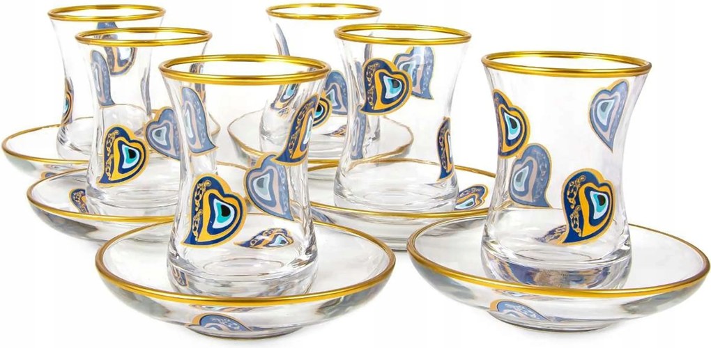 Pohár Teás Pohár Kávé Török Tulipán Csészealj Arany Szett