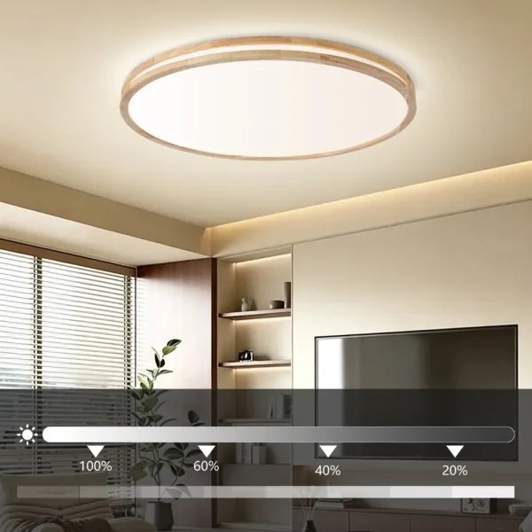 BRILAGI - LED dimmelhető lámpatest MOLINA LED/128W/230V 3000-6000K tölgy, átmérő 100 cm + távirányító