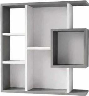Yegane könyvespolc, fehér-antracit, 70,9 cm