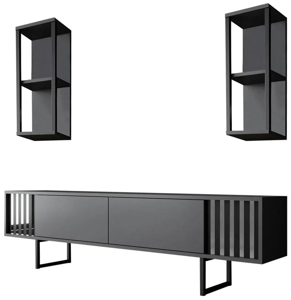 TV szekrény Chrome Line - Anthracite, Black