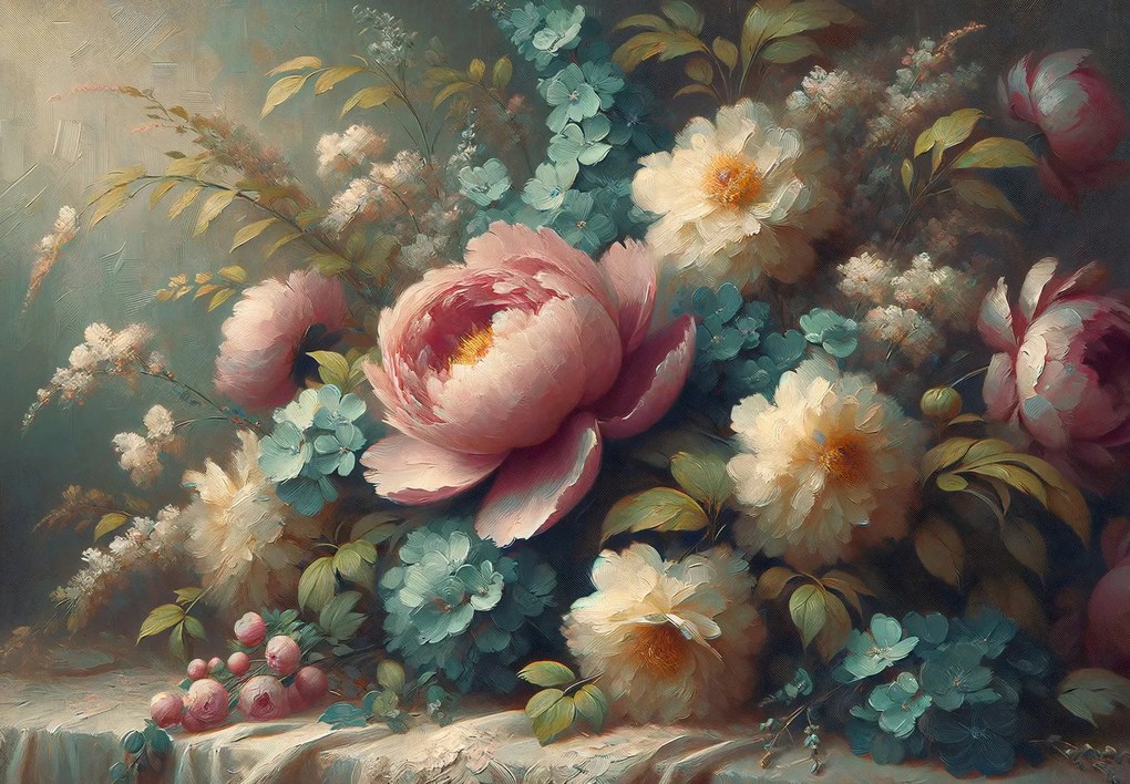 Fotótapéta - Csendélet virágokkal - festmény (147x102 cm)