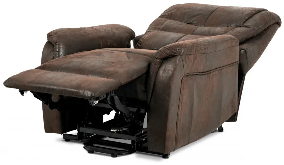 TV- RELAXFOTEL ELEKTROMOS VEZÉRLÉSSEL BARNA SZÖVET KÁRPITTAL TV-5076