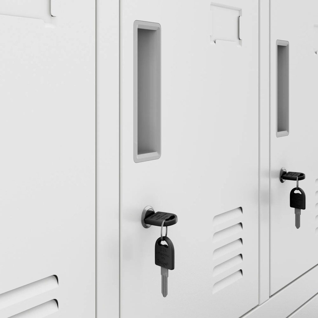 Fémöltözőszekrény ROBERT 1360 x 1720 x 450 mm, fehér