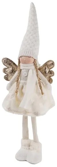 Álló angyal figura - karácsonyi dekoráció - 64 cm - fehér