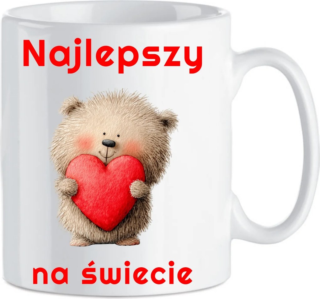 Színes kerámia bögre Valentin napi ajándék A világ legjobb mackója