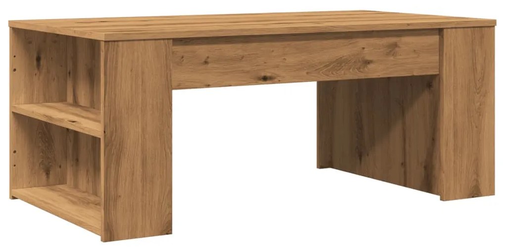 kézműves tölgy színű szerelt fa dohányzóasztal 102 x 55 x 42 cm